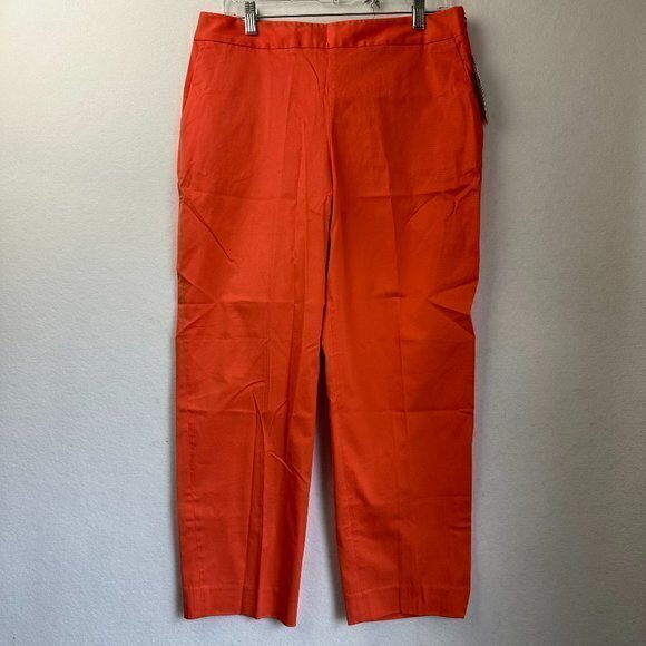 Pendleton Trouser Pants‎ Womens 10 Orange stretch Side Zip flat front 32x26 NWT - Picture 1 of 6